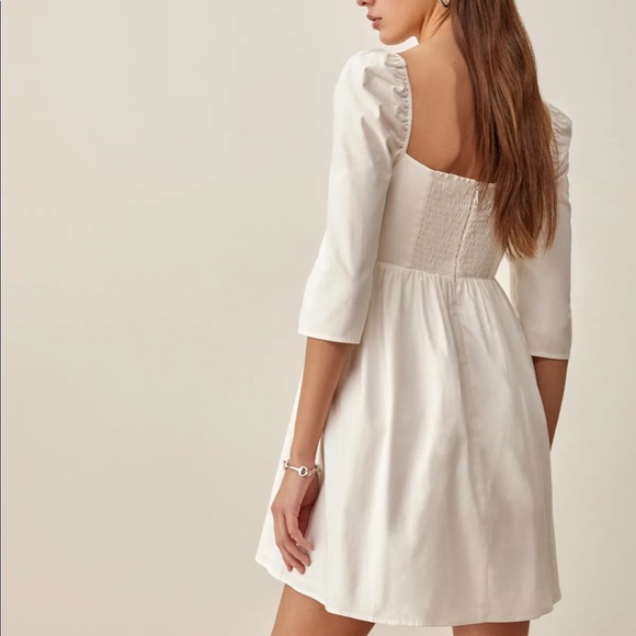 New🤍 Reformation Gibson Dress White - Picture 3 of 6